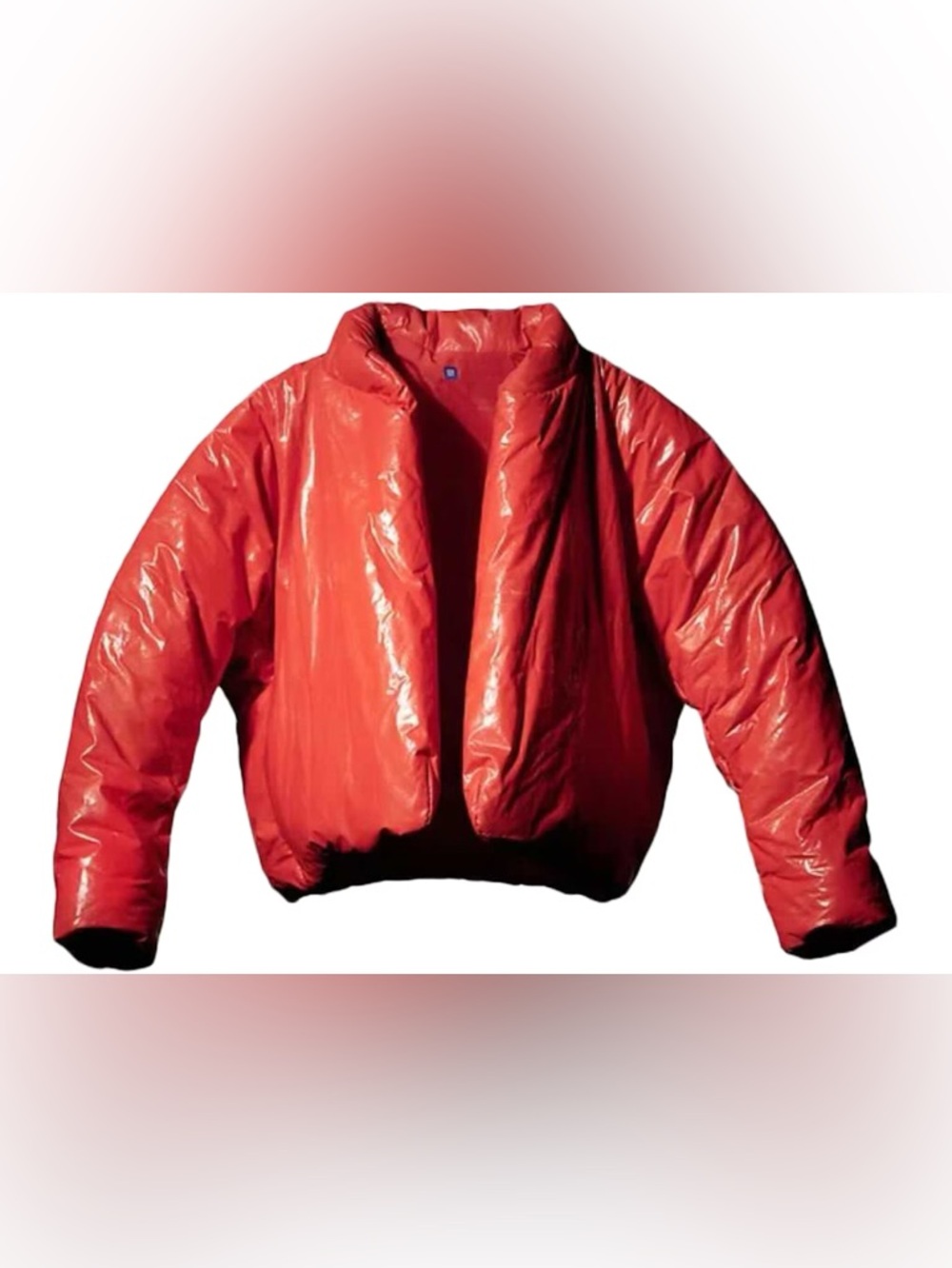 YEEZY GAP Women's Red High-Shine Puffer Jacket